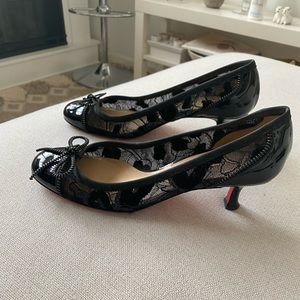 Christian Louboutin Black Patent/Lace Shoes